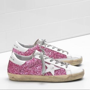 golden goose superstar pink glitter